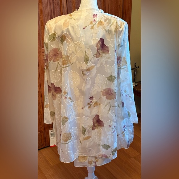 NWT Jeffrey & Dara Dress Womens 8 Evenings by Tom Barra Ivory Lace Sheer Lined - Picture 2 of 16